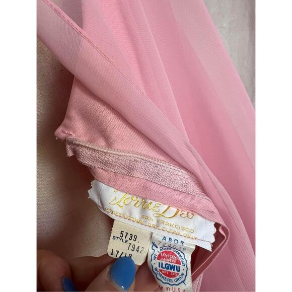 Vintage 1970s Plus Size Pink Maxi Dress - Picture 6 of 6